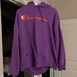 Champion Purple Sweatshirt with Red Logo